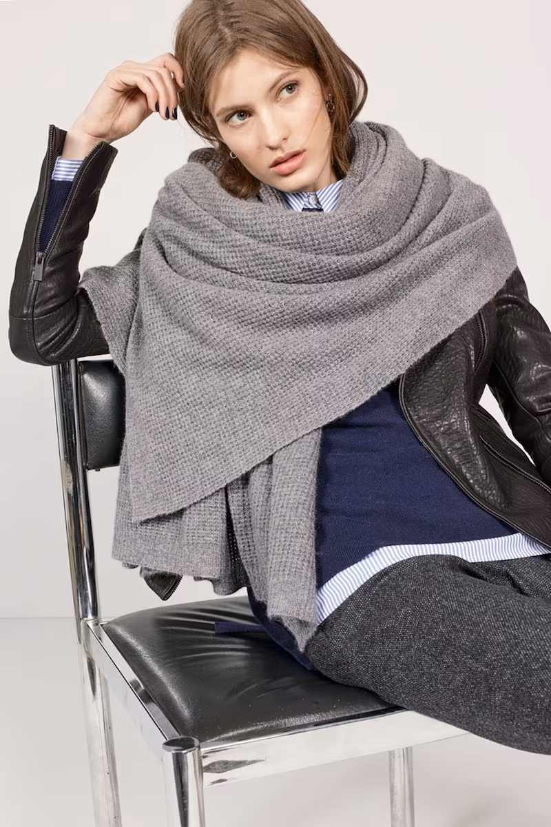 Halogen Waffle Knit Cashmere Wrap