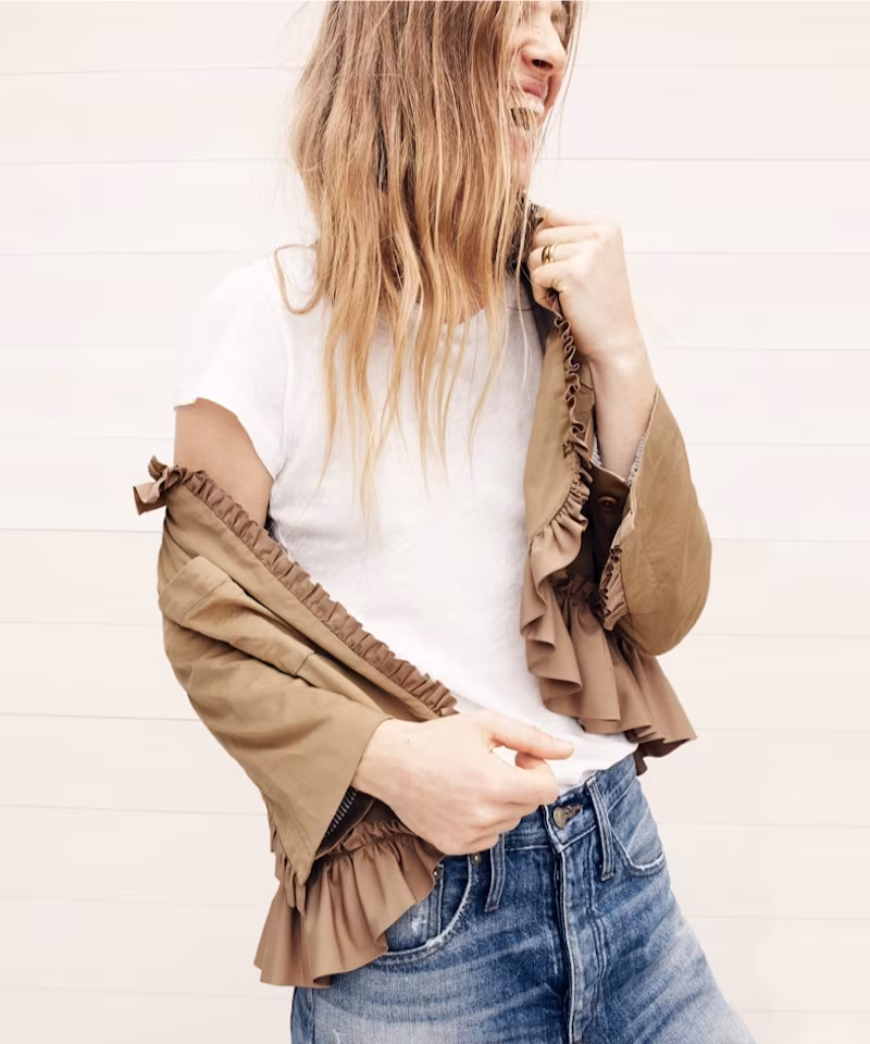 J.Crew Ruffle Chino Jacket