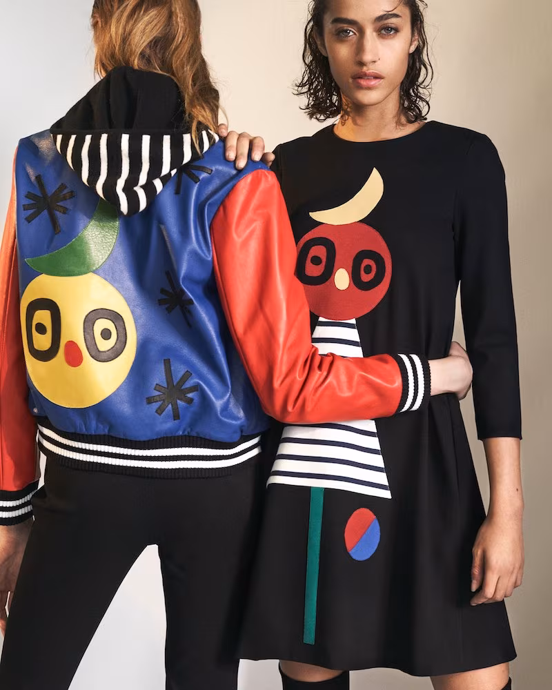 Lisa Perry Appliquéd Leather Bomber Jacket
