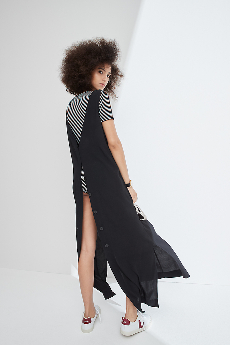 Madewell Lakeshore Button-Back Maxi Dress