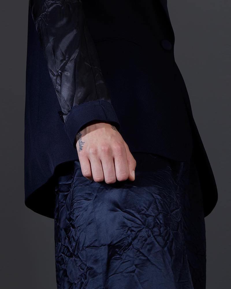 Maison Margiela Deconstructed Contrast Sleeved Blazer Jacket