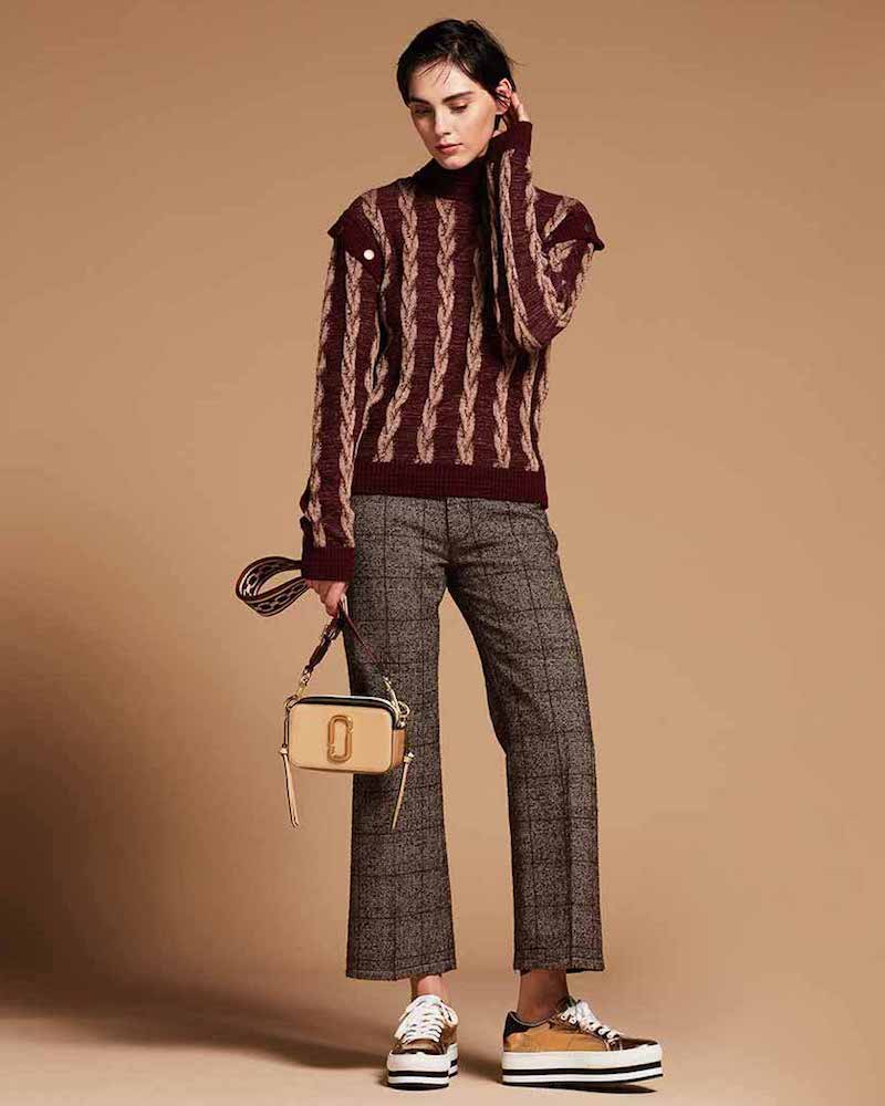 Marc Jacobs Layered-Sleeve Cable Wool Sweater
