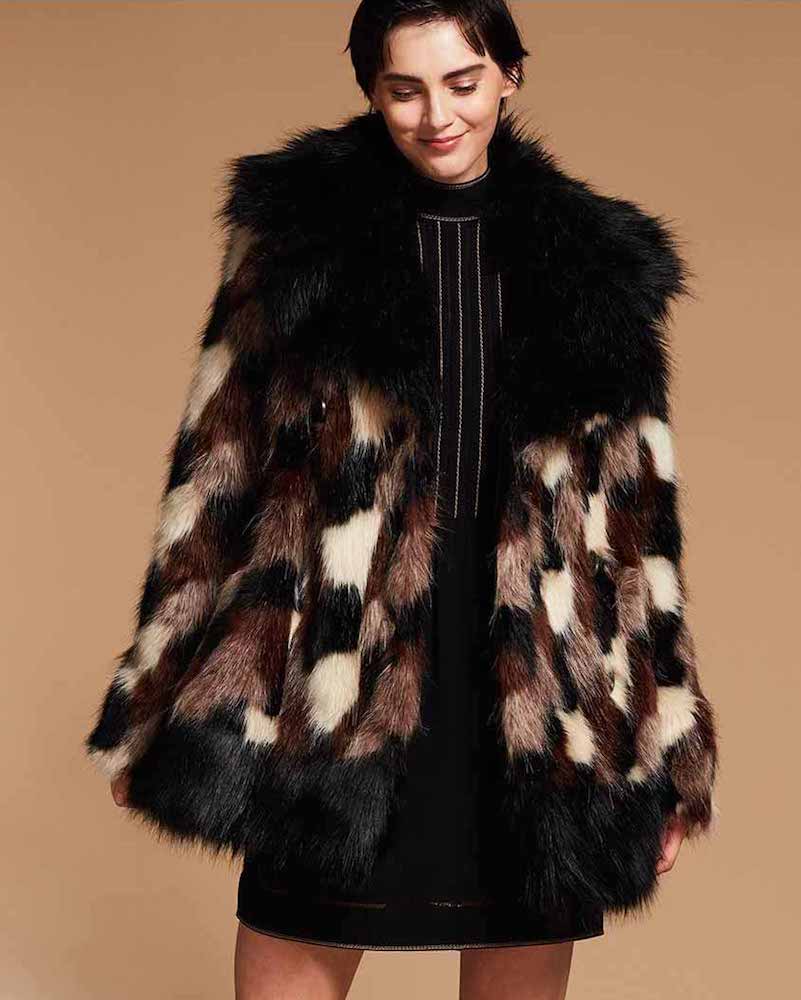 Marc Jacobs Patchwork Faux Fur Coat