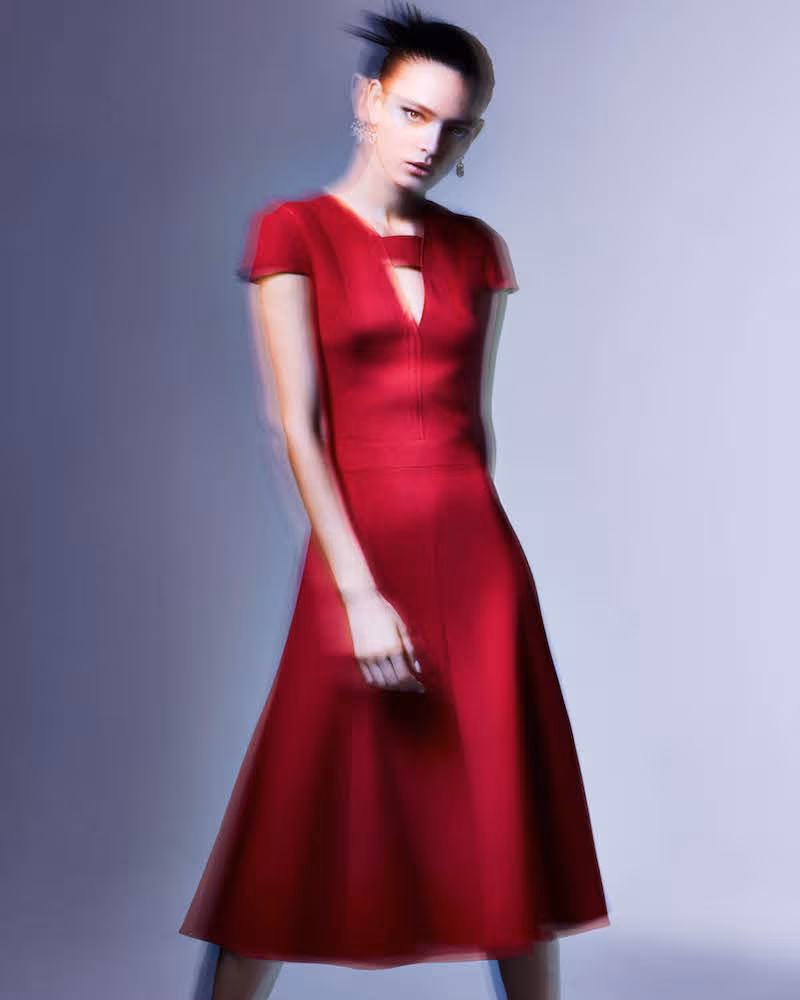 Narciso Rodriguez Cutout Cady Midi-Dress