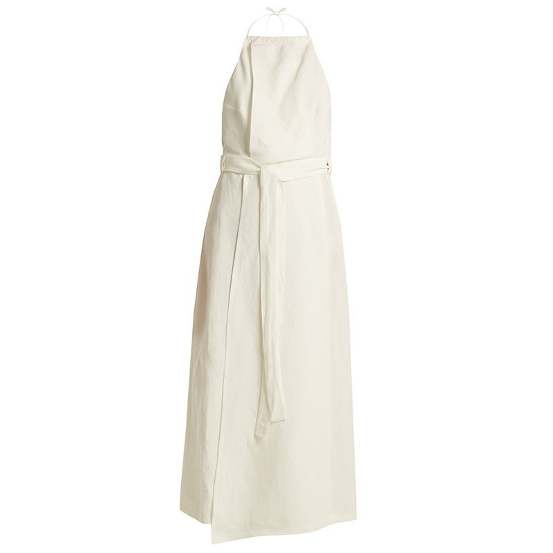 Raey Split-Skirt Linen Halterneck Dress