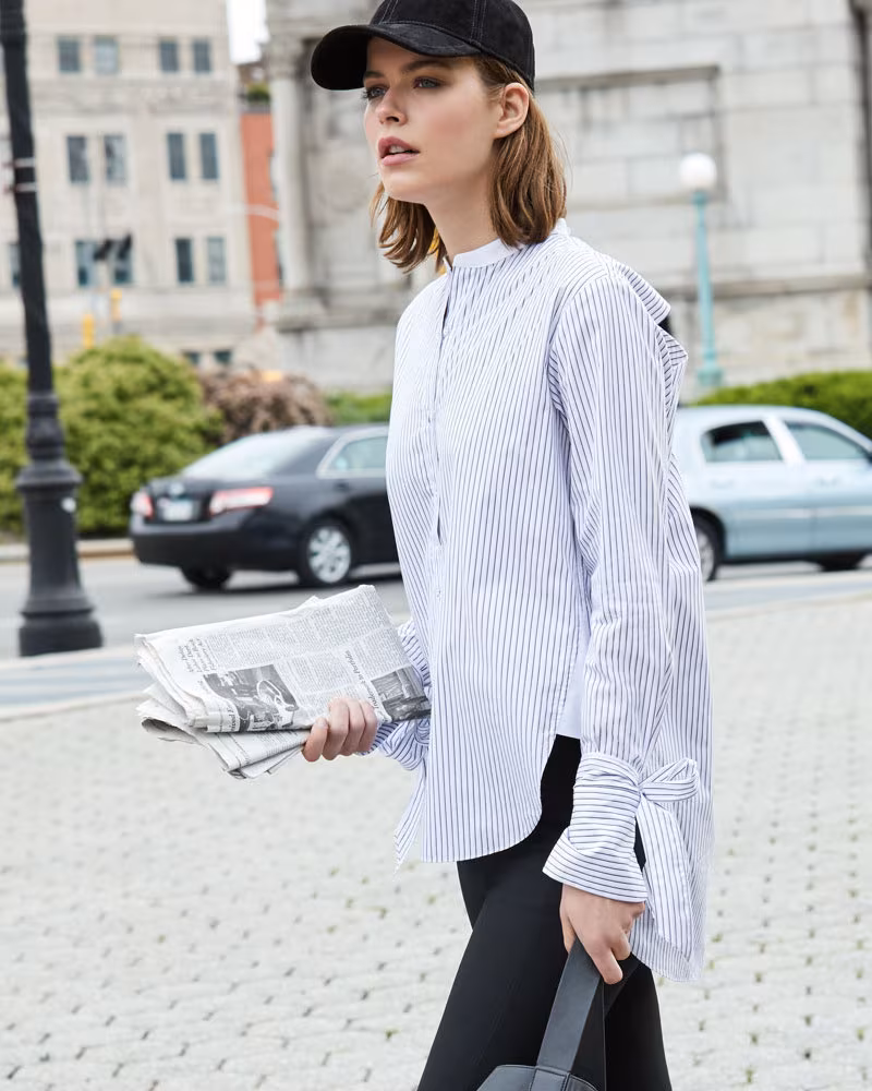 Rag & Bone Dylan Long-Sleeve Striped Poplin Shirt