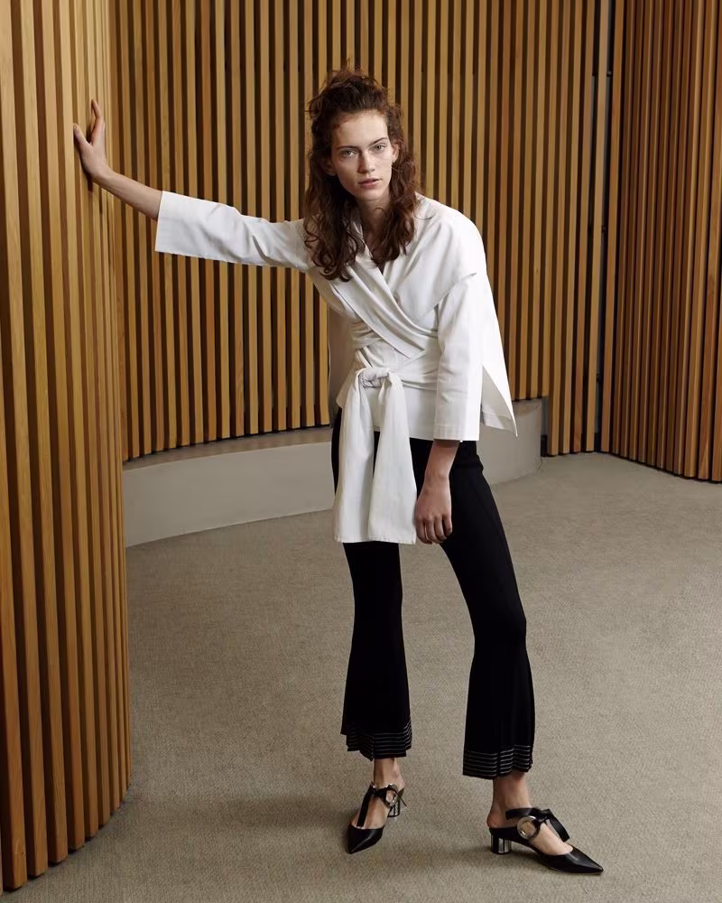 Rosetta Getty White Wrap Panel Jacket