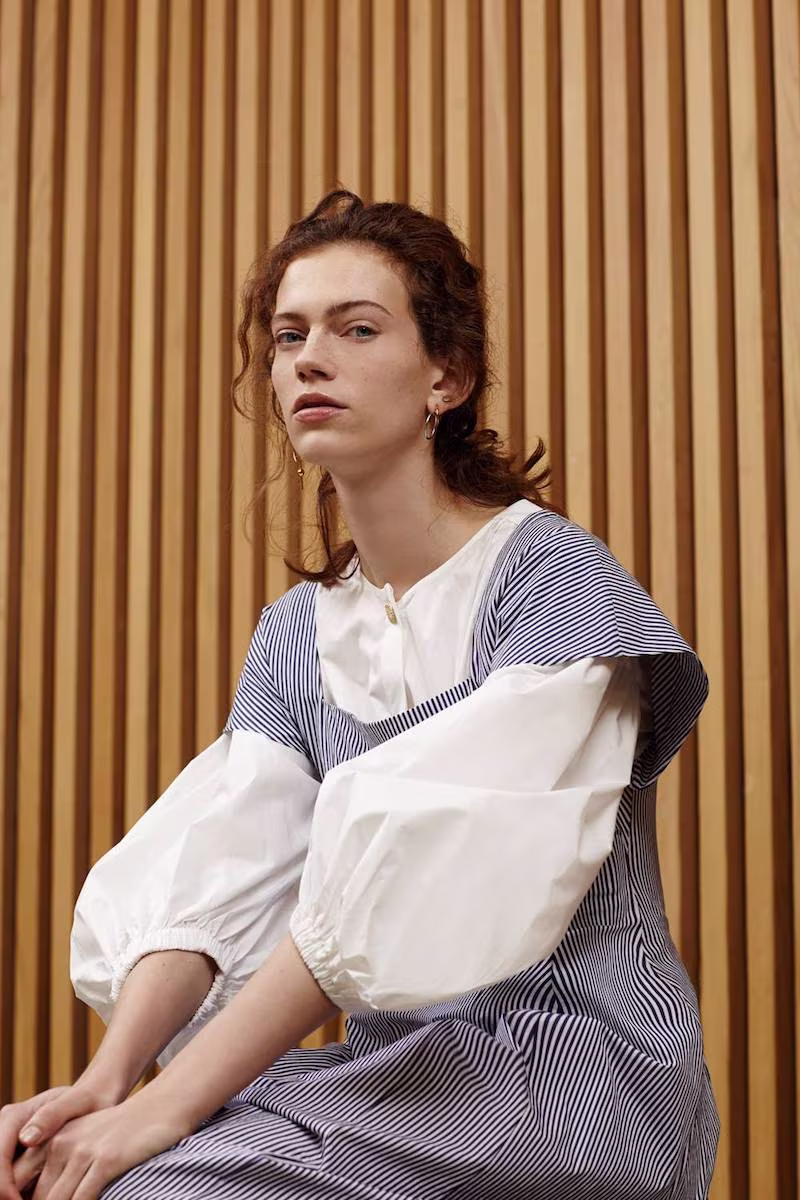 Sonia Rykiel Ivory Cotton Elasticated Hem Blouse