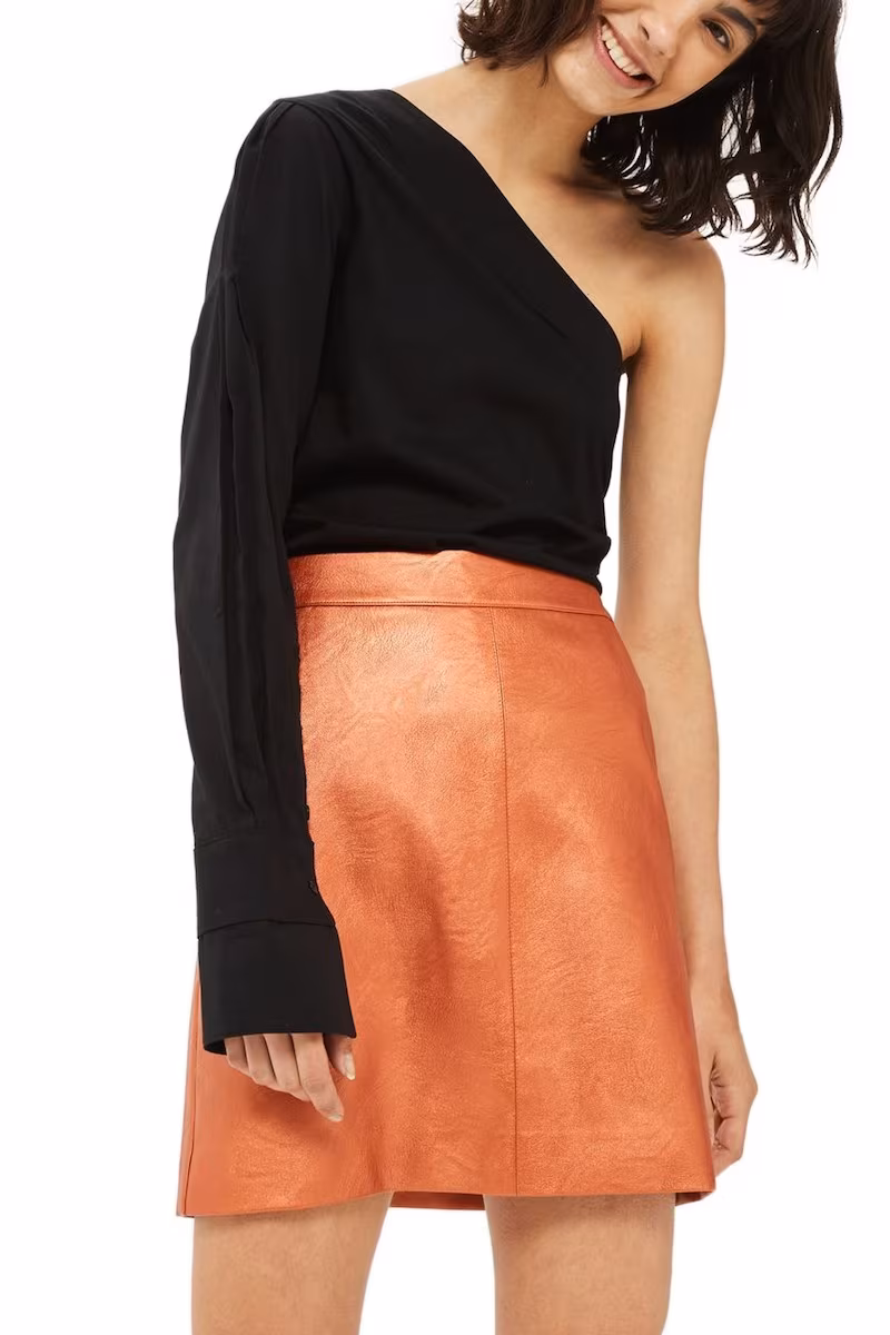 Topshop Faux Leather Skirt