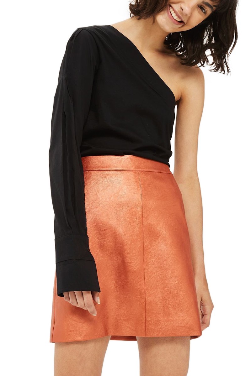 Topshop Faux Leather Skirt