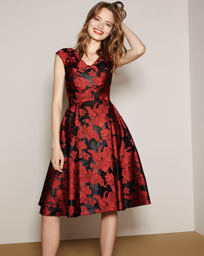 Zac Posen Floral Jacquard Fit & Flare Cocktail Dress