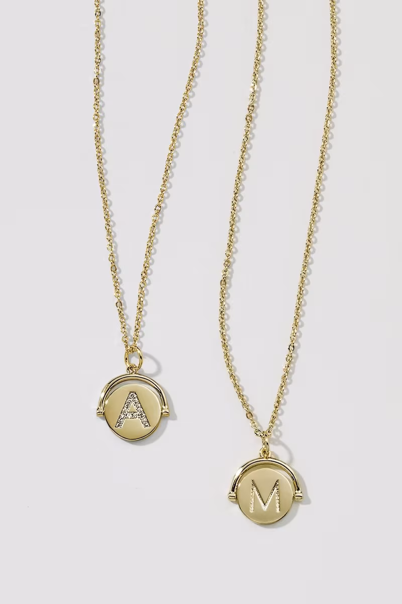 lulu dk Love Letters Spinning Initial Necklace