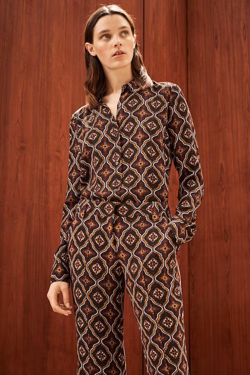 A.L.C. Aubrey Print Silk Top