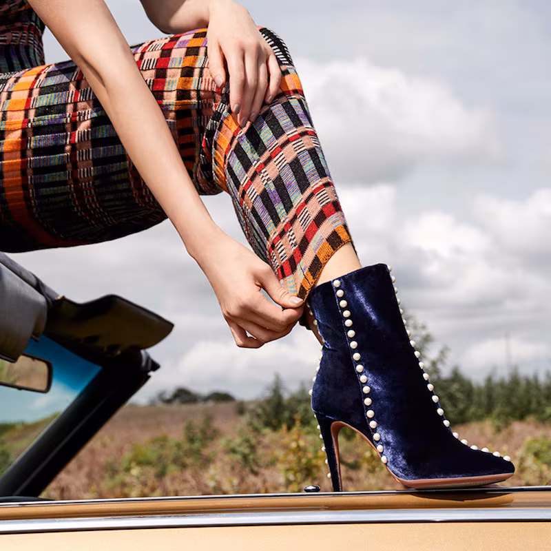 Aquazzura Follie Pearly Velvet Booties