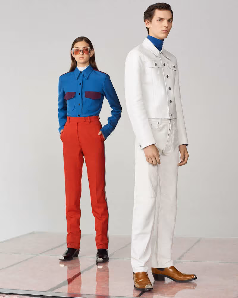 CALVIN KLEIN 205W39NYC Colorblocked Wool Twill Shirt