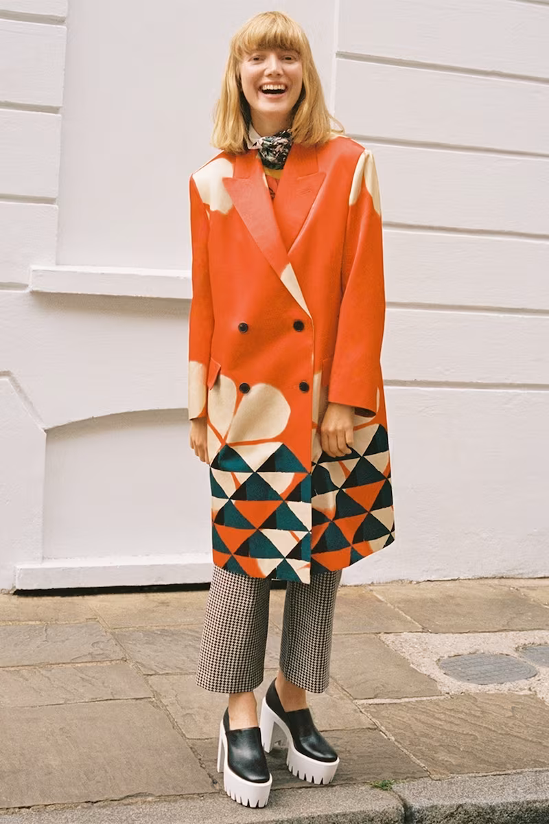 Dries Van Noten Ramada Double-Breasted Geo-Print Cotton-Blend Coat