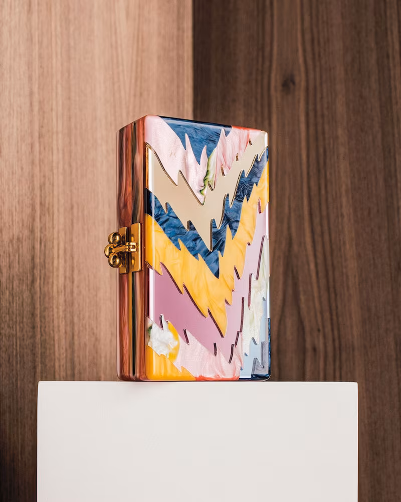 Edie Parker Jean Rippled Resin Clutch Bag