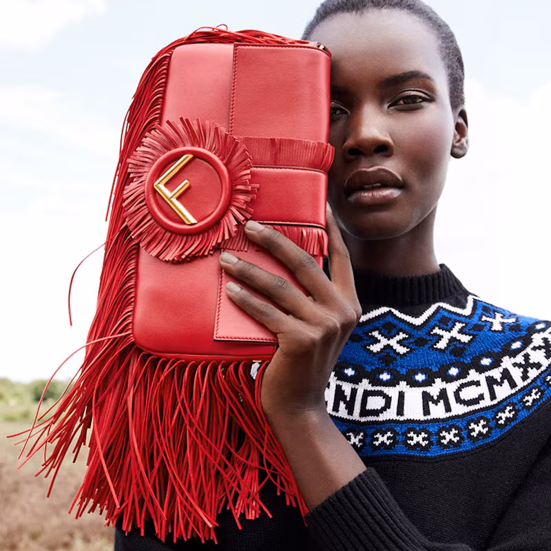 Fendi Baguette Fringe Leather Shoulder Bag