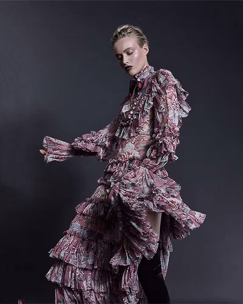 Gucci Ruffled Silk-Georgette Gown