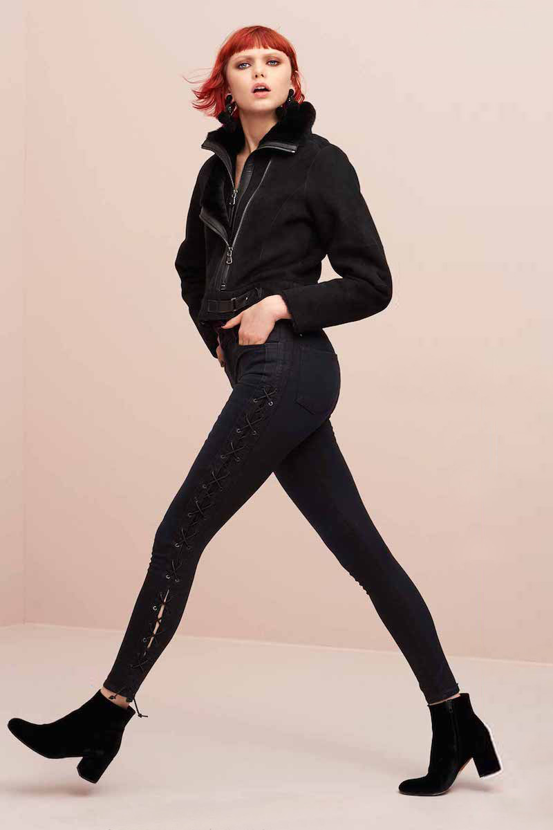 J Brand Maria Laced Stretch-Denim Jeans