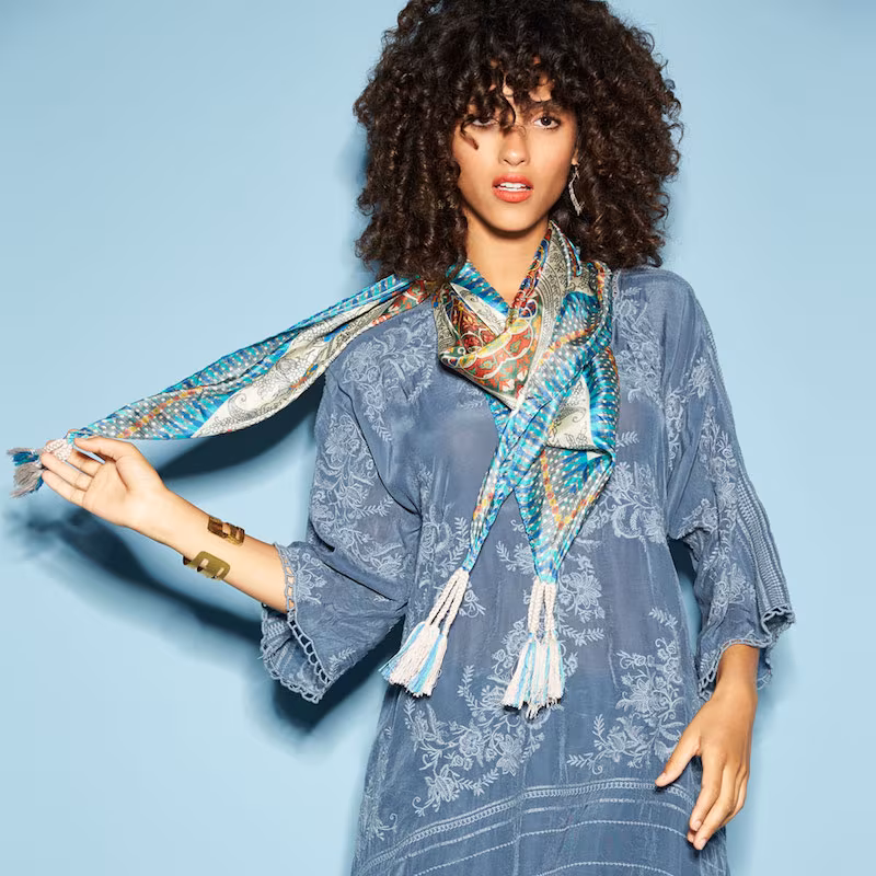 Johnny Was Mocity Silk Georgette Scarf