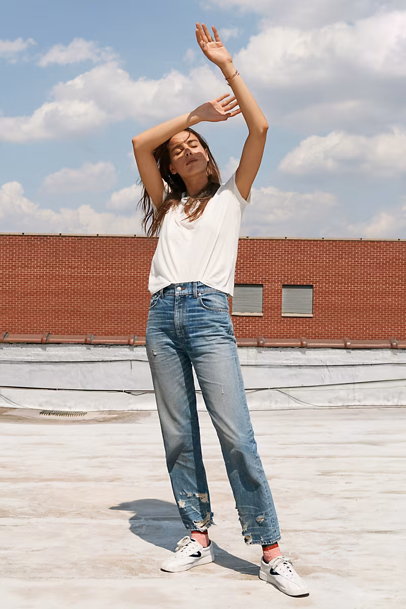 Madewell Rivet & Thread High-Rise Slim Boyjeans