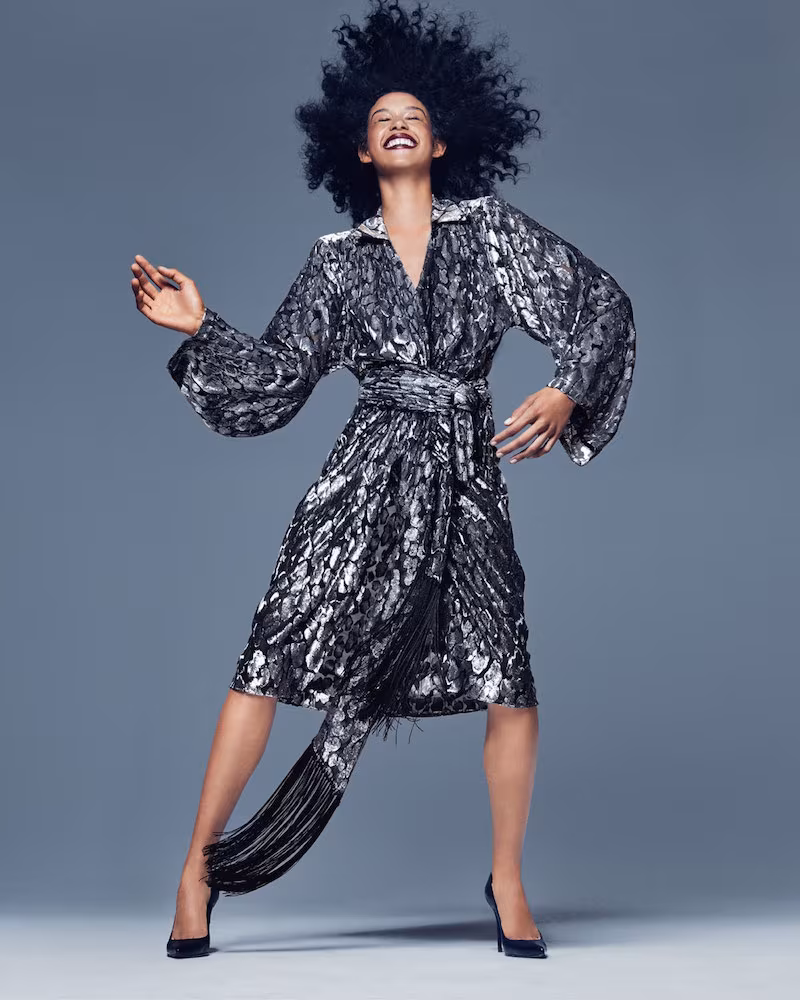 Michael Kors Collection Leopard Velvet Fil Coupe Kimono Wrap Dress