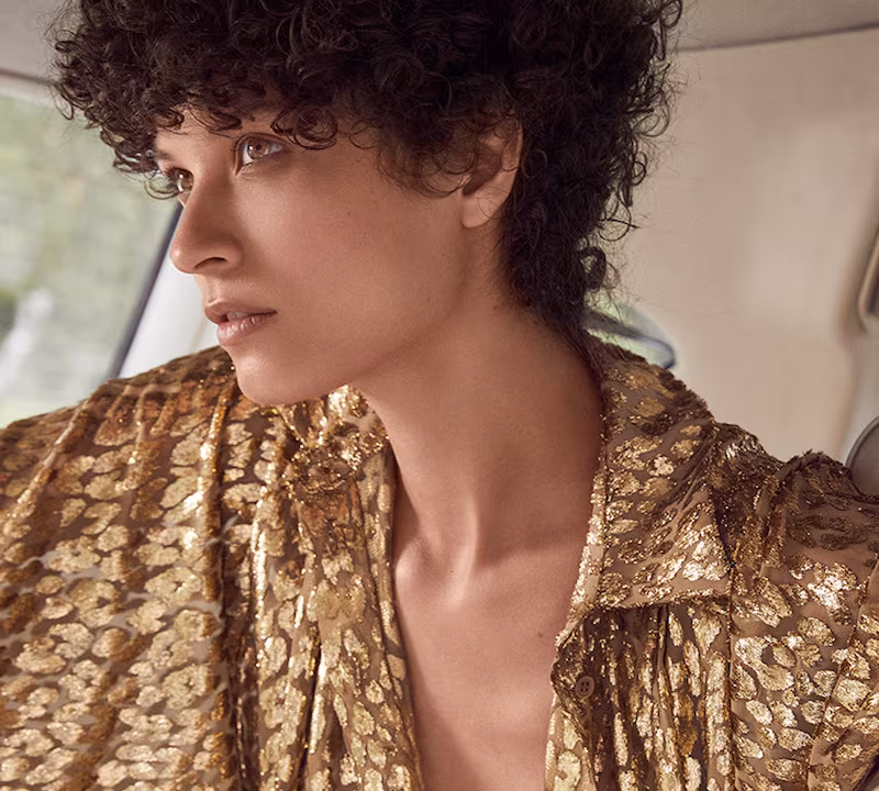 Michael Kors Collection Silk Cheetah Blouse