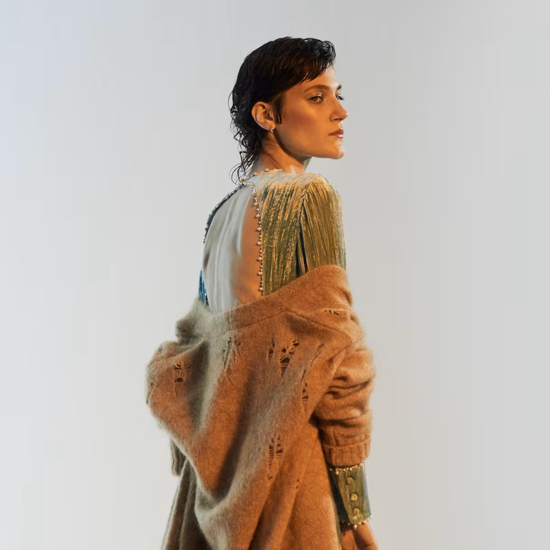 Miu Miu Long-Sleeved Crystal-Embellished Velvet Dress