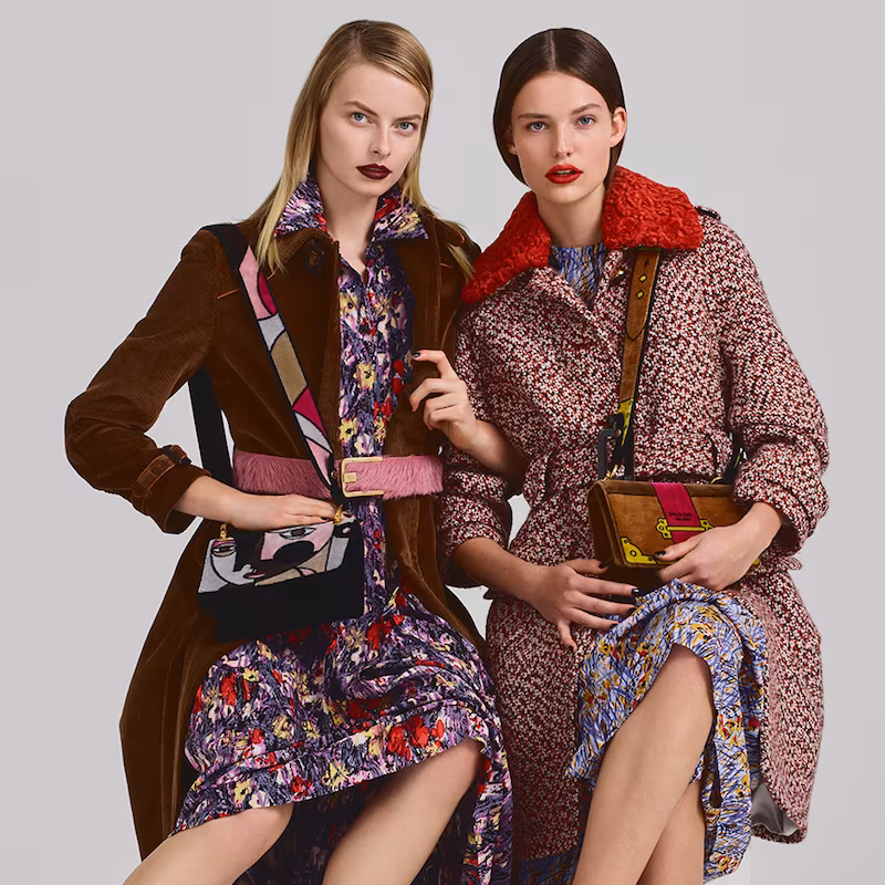 Prada Floral-Print Crepe de Chine Dress
