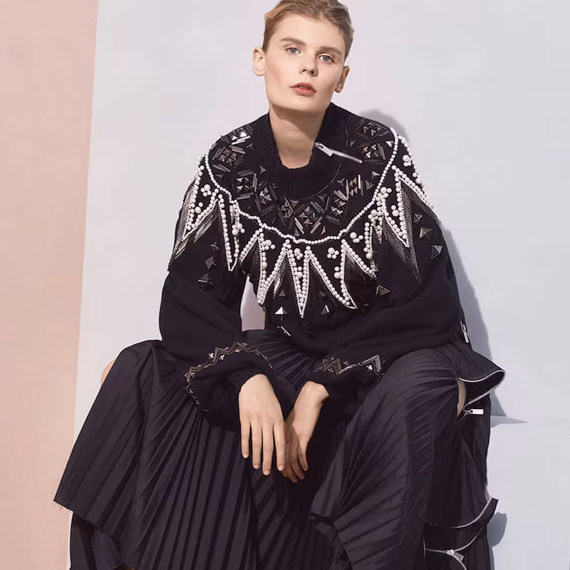 Sacai Wool Beaded Pullover