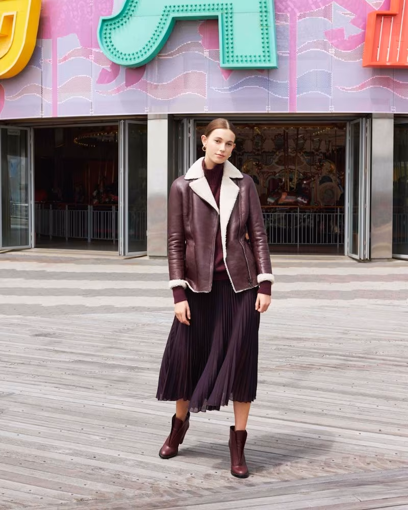 Akris punto Shearling-Lined Notch-Collar Coat