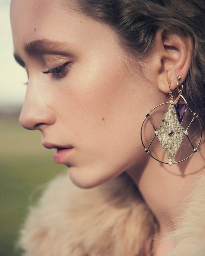 Ara Vartanian x Kate Moss Diamond, Ruby & Gold Earring