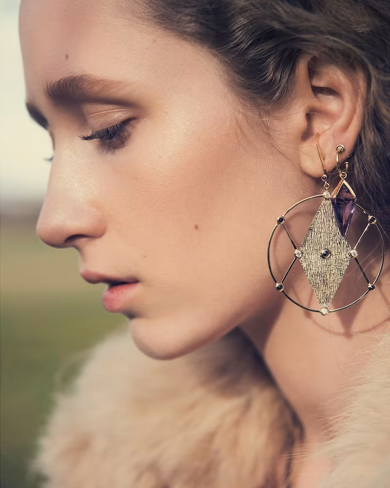 Ara Vartanian x Kate Moss Diamond, Ruby & Gold Earring