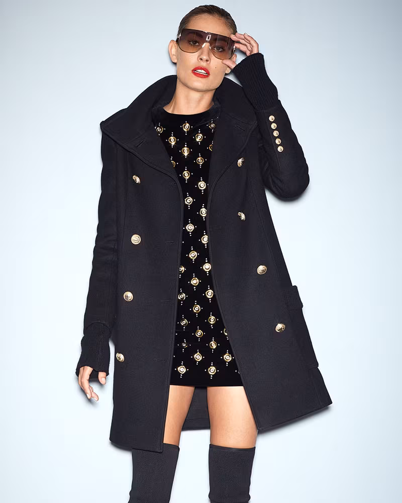 Balmain Double-Breasted Mid-Length Coat