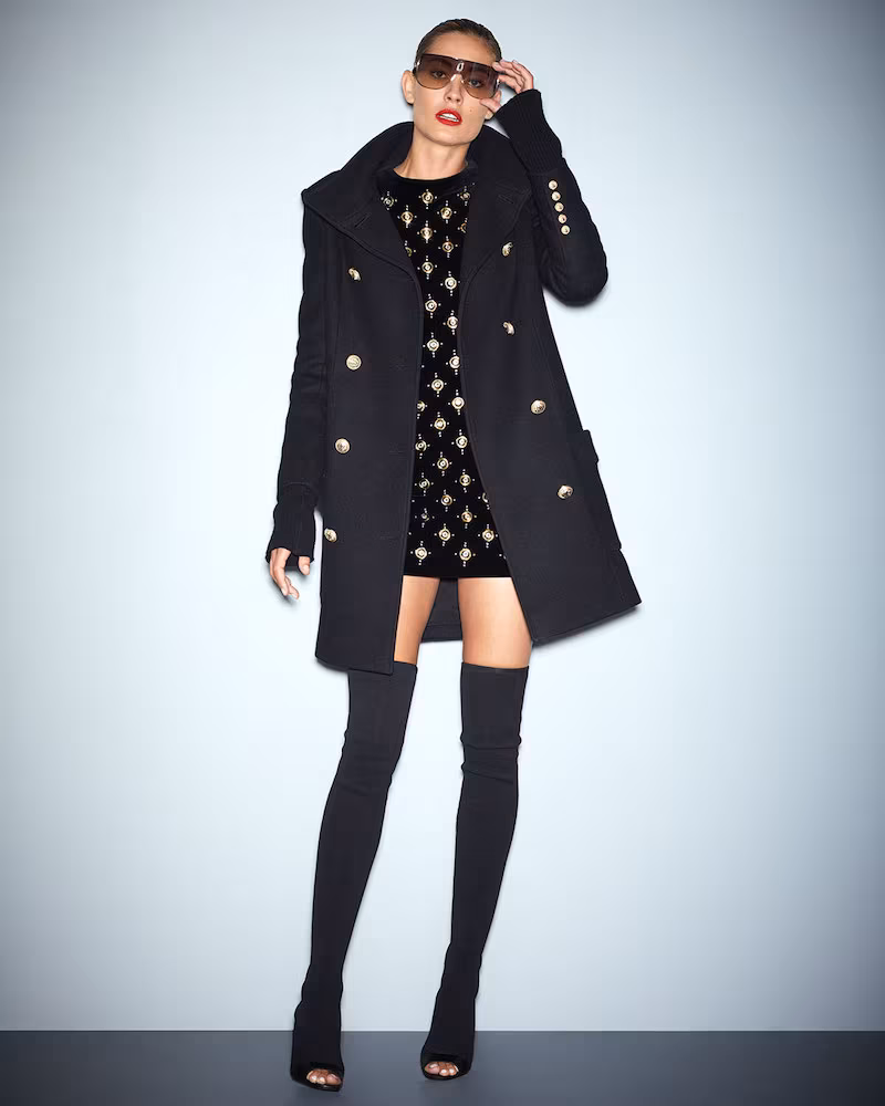 Balmain Embellished Long-Sleeve Minidress