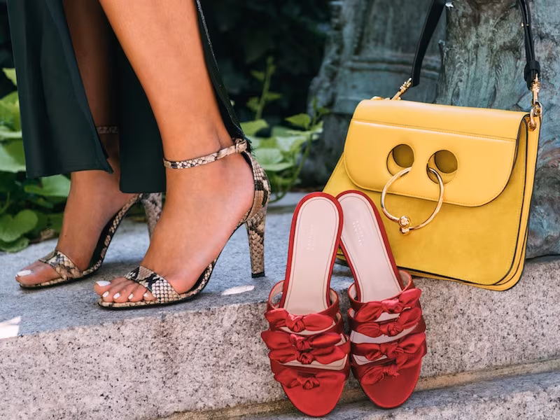 Barneys New York Stamped Leather Ankle-Strap Sandals