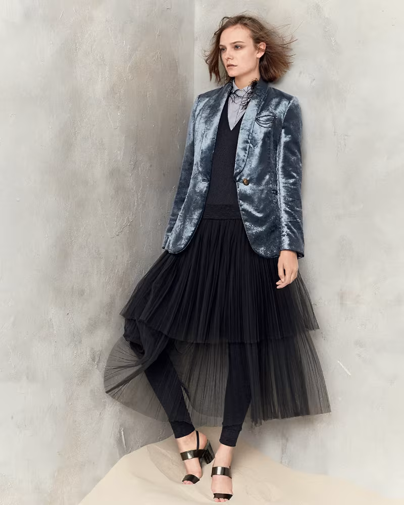 Brunello Cucinelli Layered Tulle Midi Skirt with Leggings