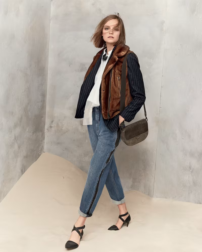 Brunello Cucinelli Mink Fur Moto Vest