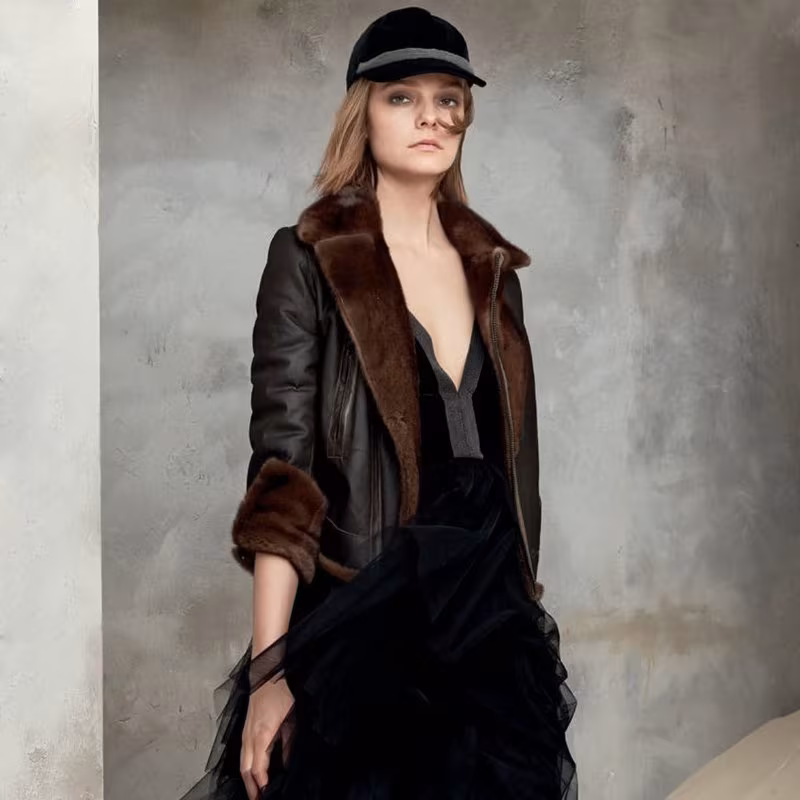 Brunello Cucinelli Velvet Monili-Trim Baseball Cap