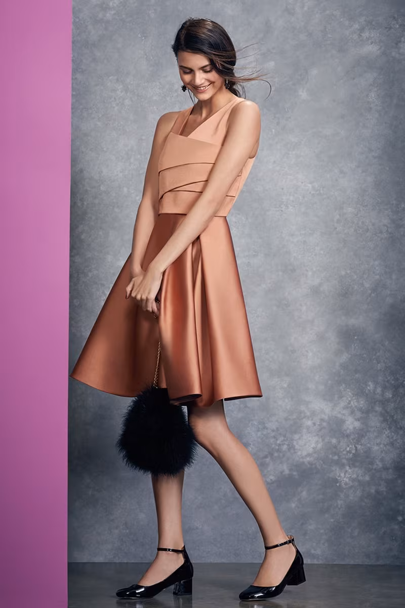 Coast Beige-Pink Amore Satin Dress