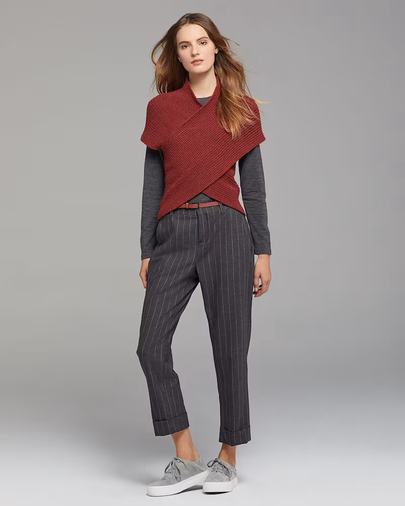 Eleventy Ribbed Wool-blend Crisscross Pullover