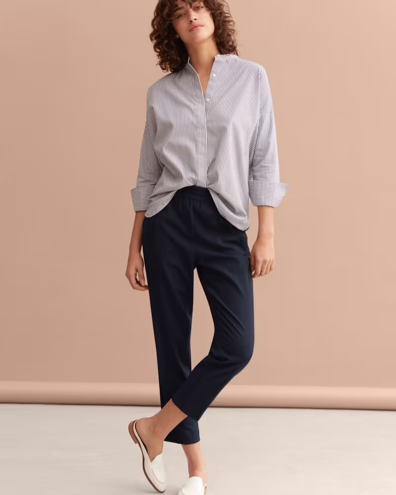 Everlane Italian GoWeave Easy Pant in Navy