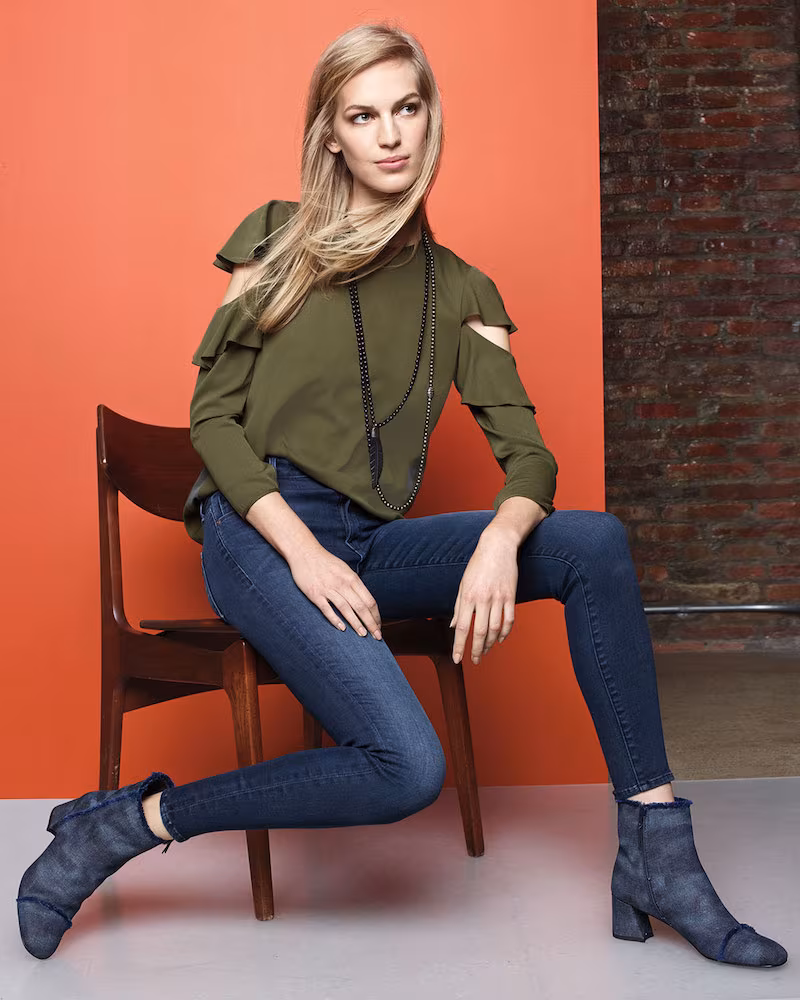 Halston Heritage Long-Sleeve Ruffle-Sleeve Georgette Top