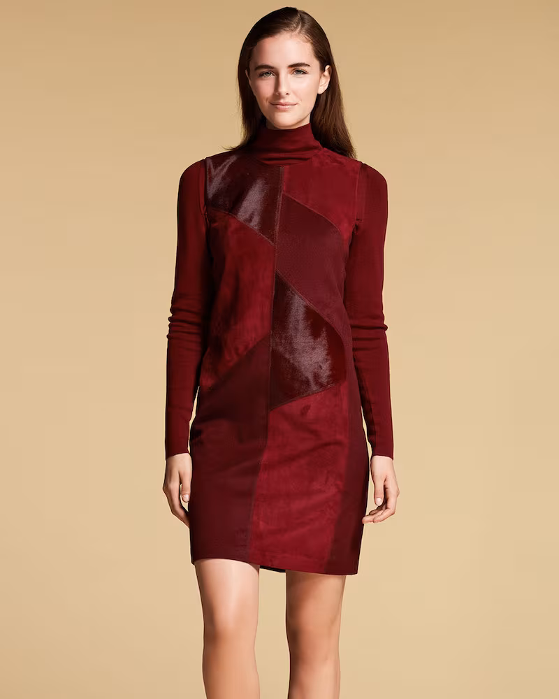 Lafayette 148 New York Daren Patchwork Calf Hair Dress