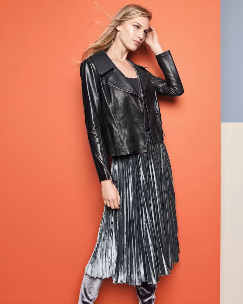 Lafayette 148 New York Kimbry Leather Moto Jacket