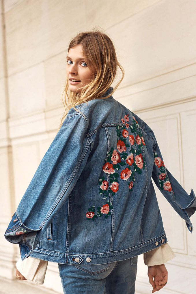 Madewell The Oversized Jean Jacket: Embroidered Edition