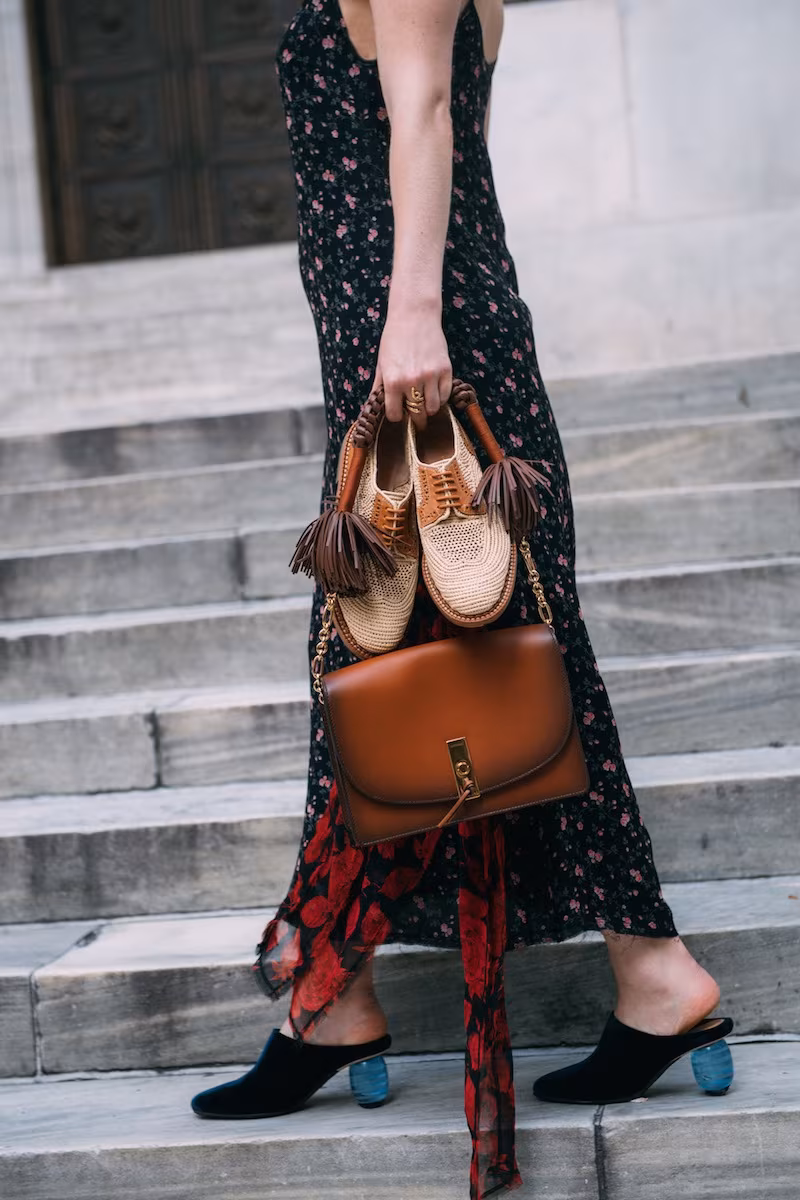 Robert Clergerie Jeanine Raffia & Leather Oxfords