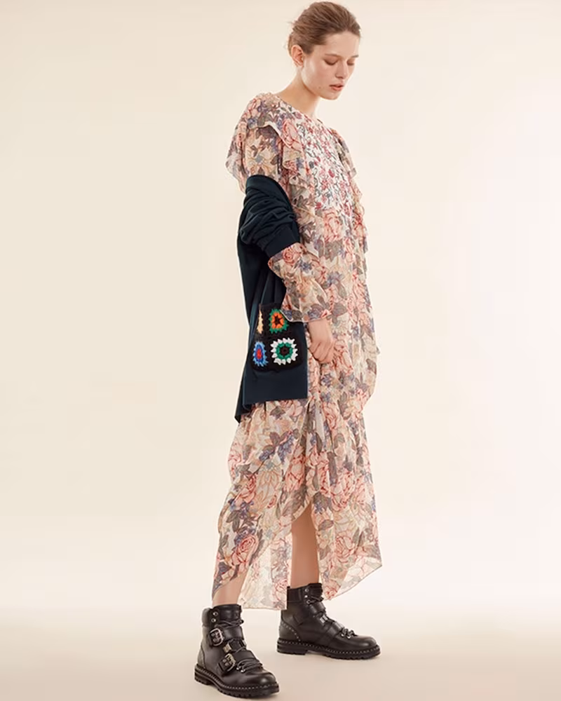 See by Chloé Georgia s Garden-Print Silk-Chiffon Dress