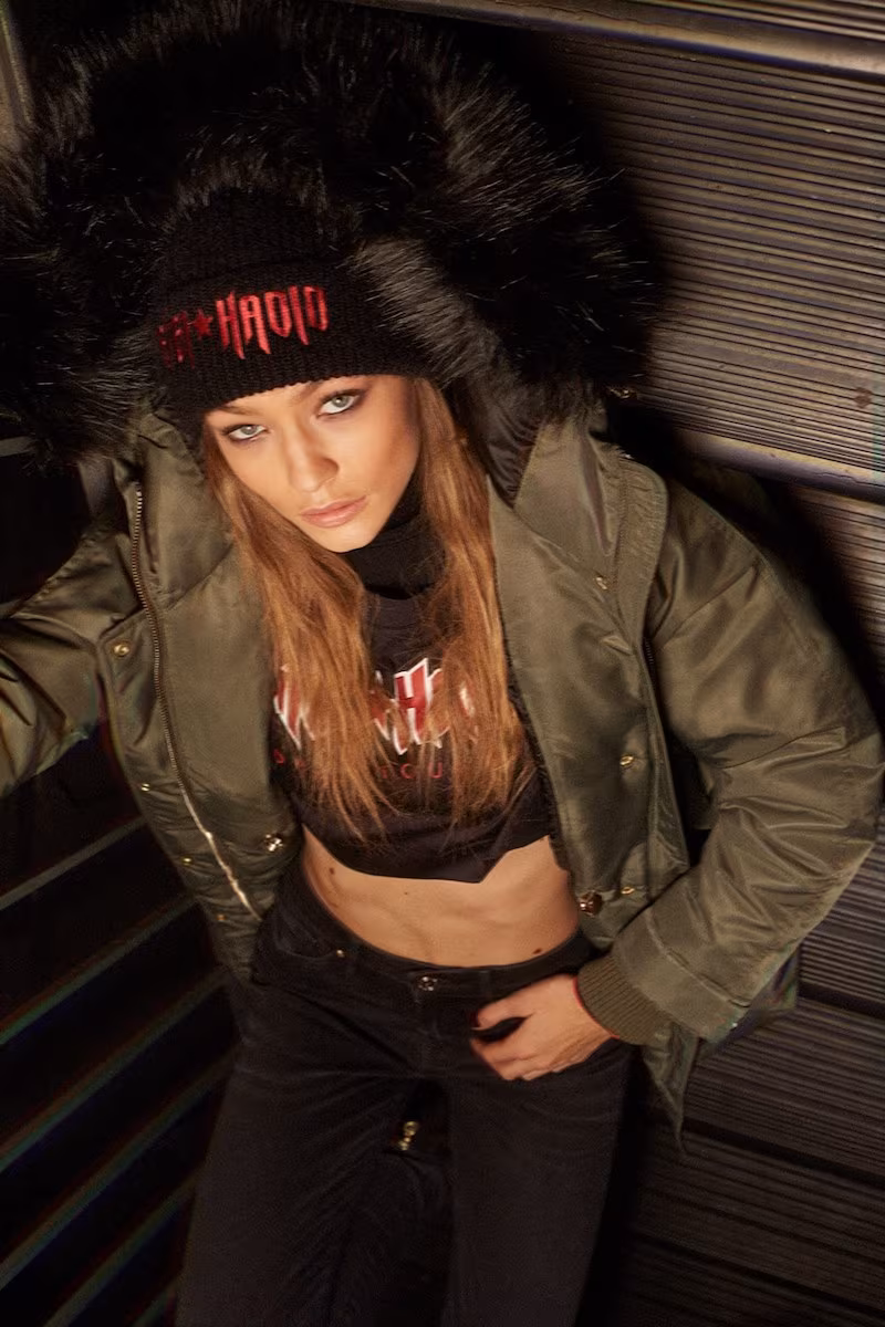 TOMMY x GIGI Nylon Down Parka with Faux Fur